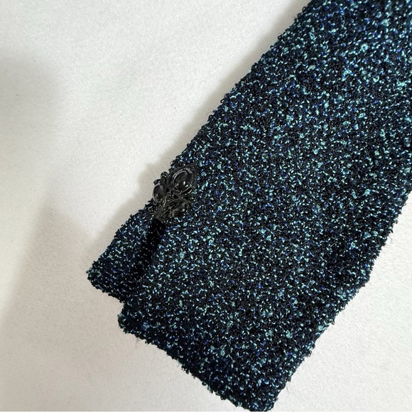 St. John Collection by Marie Gray Knit Blazer Black Blue Metallic Tweed Size 4 - Picture 9 of 13